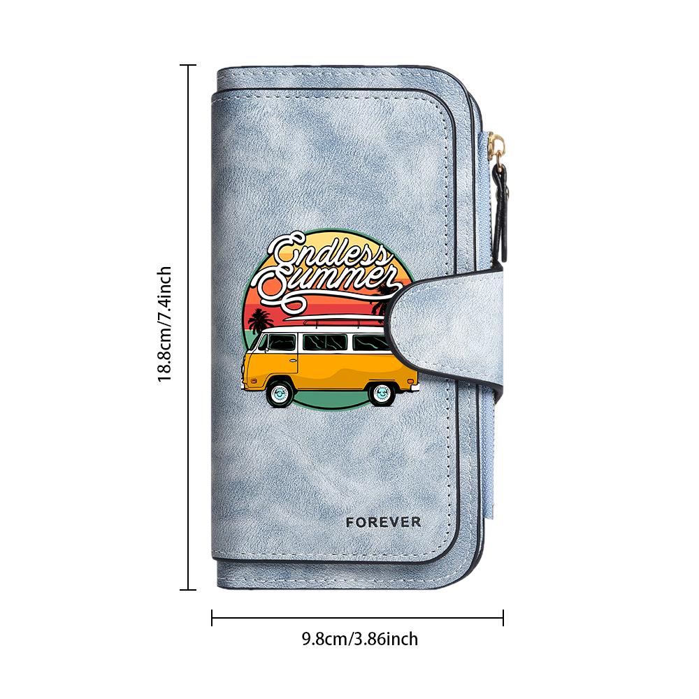 Endless Summer Print Women Long Wallet Fashion Casual Portable Card Holder Purse