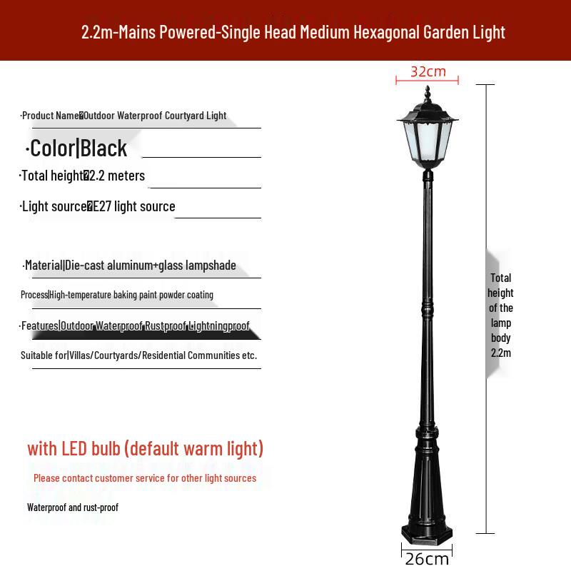 ZOATRON European Style Outdoor LED Post Light Other черный