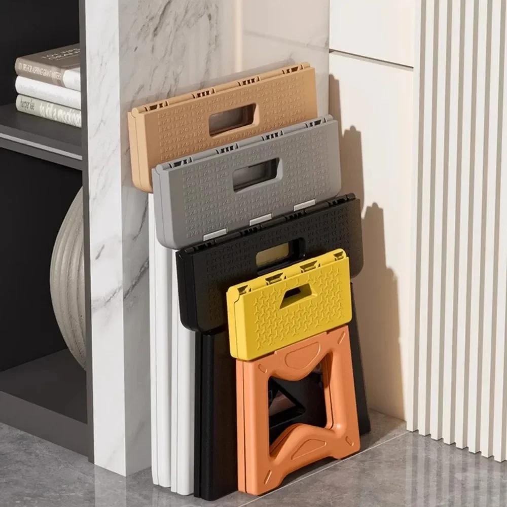 Foldable Plastic Stool Non-Slip Thickened Lightweight Portable for Outdoor Fishing Camping Household Living Room Space Saving