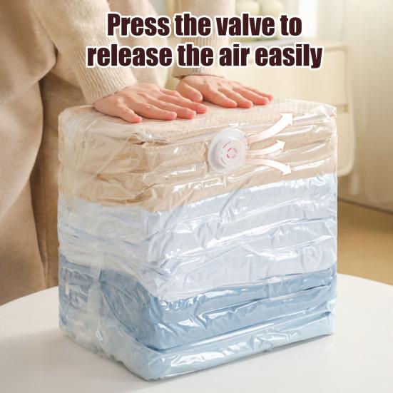 Vacuum Storage Bag Large Capacity Vacuum Seal Bag No Pump Needed Compression Packing for Quilts Comforters Sheets Clothes Blankets