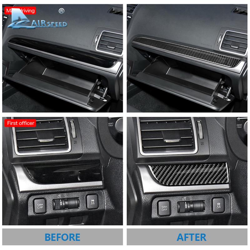 Real Carbon Fiber Sticker For Subaru Forester 2013 2014 2015 2016 2017 2018 Car Center Console Copilot Storage Box Interior Trim