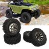 4PCS RC Crawler Tires 2.6 Inch RC Rubber Tire Set with Aluminum Alloy Blade Wheel Rims for SCX10 Remote Control Car Accessories