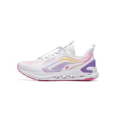 Li Ning Kids Running Shoes Comfortable Durable Casual Simple Kids Sneaker Standard-White Peach-Blossom-Pink Light-Iris-Purple YKFU096-2