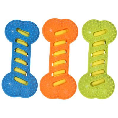 3Pcs Dog Chew Toy Squeaky Bones Teeth Cleaning Molar Stick Textured Teething Bone Puppy Chew Toy for Medium Large Dogs