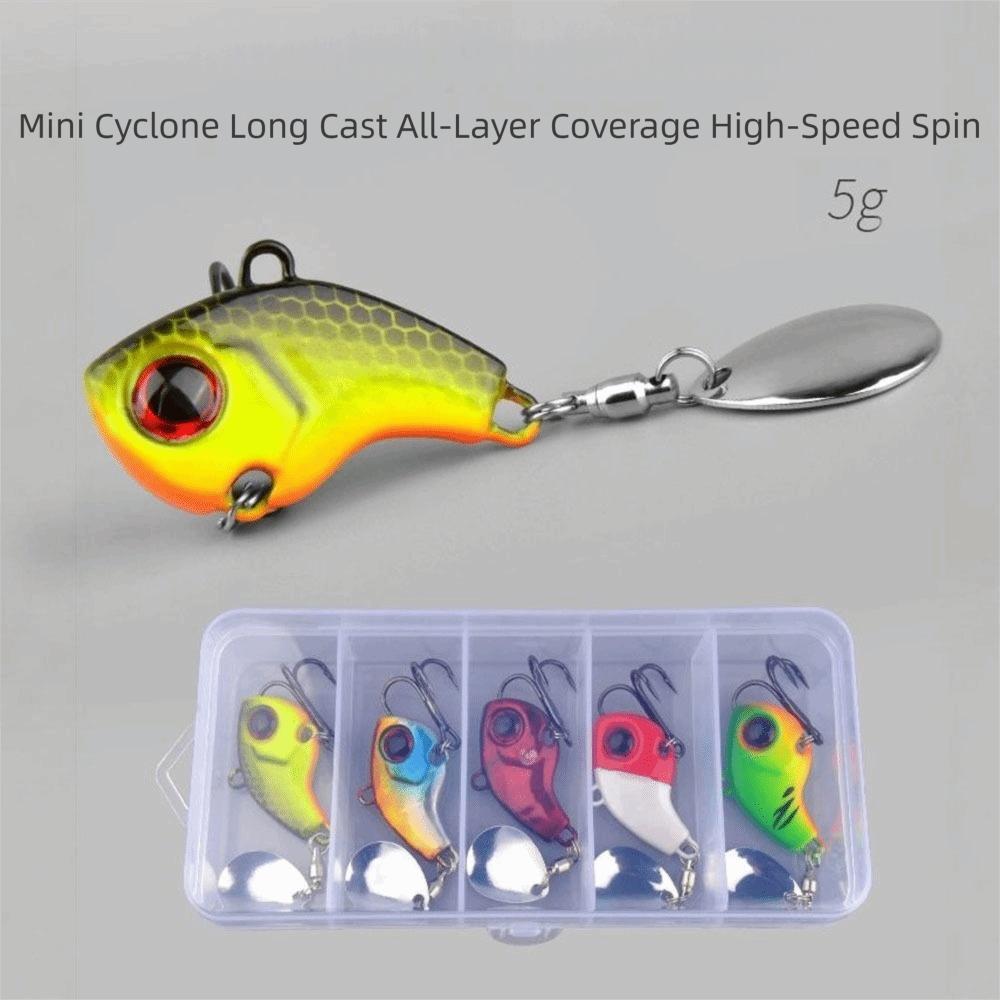 5Pcs/Box Hard Metal Rotating VIB Lure For Saltwater Freshwater Bass Pike Trout Fishing