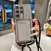 Crossbody Lanyard Clear Slot Card Holder Soft Case for Samsung S25 S26 Edge S23 S24 Ultra S22 Plus A56 A55 A54 A53 A52 A51 Cover