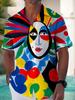 Línea Casual Primavera y Verano Facebook Camisa Hawaiana Estampada 1D Hombres Fabricante Comercial Viento Ligero Maduro Lino