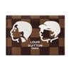 Louis Vuitton X Nigo Slim Brand Logo Check Pattern Print Damier Phriendship Coated Canvas Card Holder Men Card Holder Brown N40812