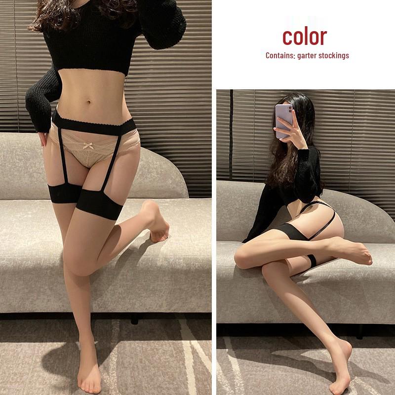 Pure Desire Black Thigh-High Stockings with Red Trim Garter - Sexy Shaping Over-Knee Style