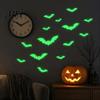 Spooky Night Atmosphere Decor Halloween Glow in The Dark Wall Stickers, Luminous Ghost Hand And Bat Removable PVC Stickers Decals, Horror Theme