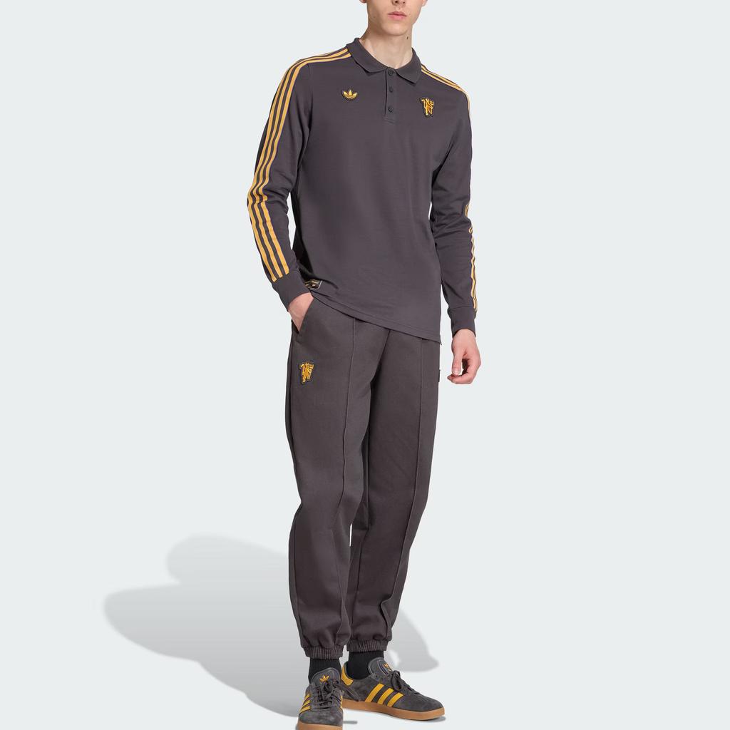 adidas Originals Manchester United Terrace Icons Long Sleeve Polo Shirt JN2822