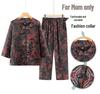 Stylish Grandma Summer Mid-Sleeve Homewear Set for Middle-Aged Women
