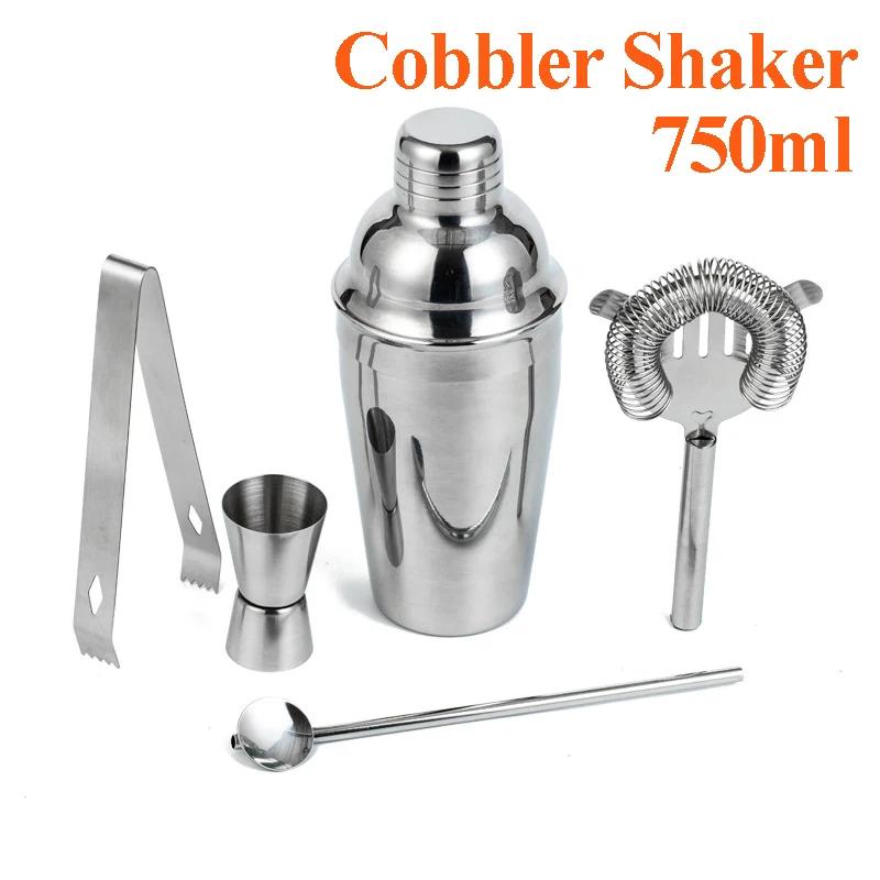 Nerezová sada na koktejly Míchačka Barman sada Cobbler Boston Shaker Barová sada Nástroje Jigger Míchačka Muddler Nalévátko Lžíce