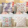 Beautiful Floral Ins Retro Cushion Cover Natural Linen Organic Fabric DoubleSided Printing Room Sofa Decor Pillow Case