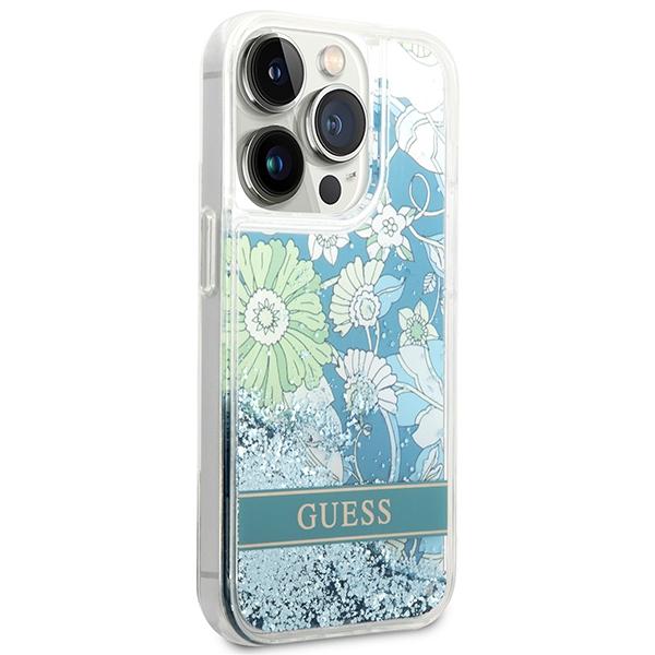 Guess Guhcp14Llflsn Iphone 14 Pro 6,1 Zielony/Green Hardcase Flower Liquid Glitter