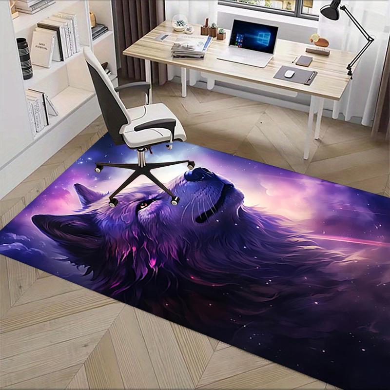 Wolf Chair Mat: Office Carpet, Oversized Rug for Home Decor, Sofa Mat, Desk Protector, Gift for Office and Living Room