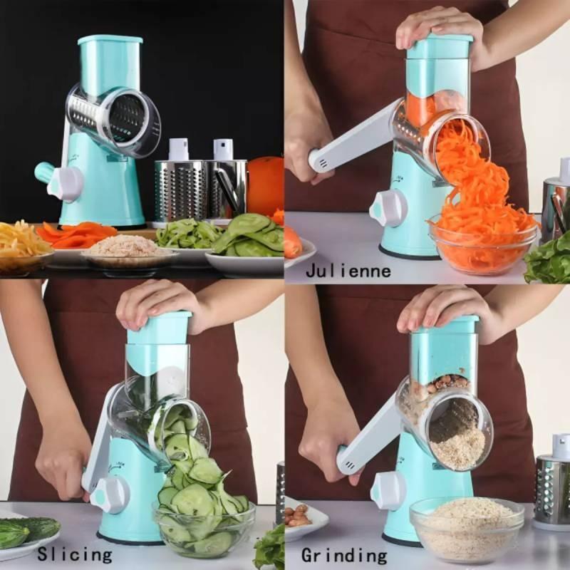 Rotary 3in1 Food Slicer Chopper Cheese Grater Fruit Vegetable Cutter Shredder