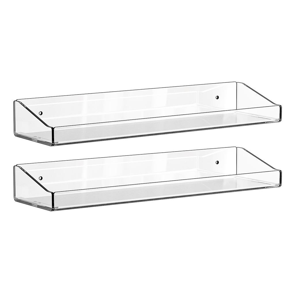 

2 шт. Настенная полка для ванной без сверления, настенный акриловый держатель для хранения, квартира