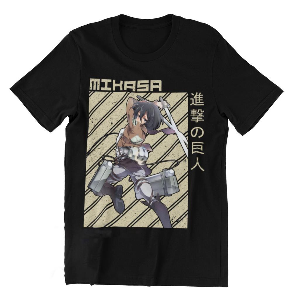 Japanese Anime Attack on Titan Print T-shirt Men's Women's Overszied Casual Cotton Short Sleeves Wit Studio Anime Men's Clothing