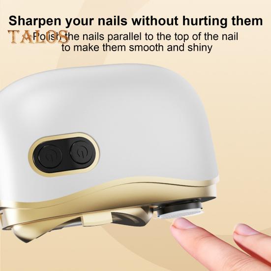 Electric Nail Clipper Polisher with LED Light 2-Speed Rechargeable 3-In-1 Automatic Fingernail File Baby Kids Adults Seniors Manicure Trimmer