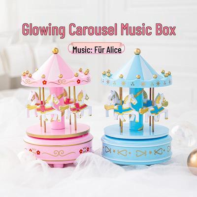 Adorno para Tarta de Carrusel Musical para Fiesta de Cumpleaños Infantil