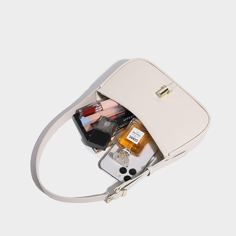 Fashion Women Soft Leather Underarm Bags Solid Color Flap Design Female Commute Crossbody Bags  New Lady Handbags