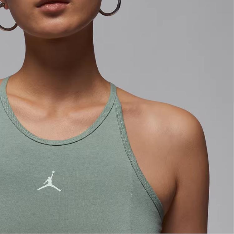 Jordan Solid Color Comfortable Sporty Casual Sleeveless Dress Women Dress Green FN5695-304