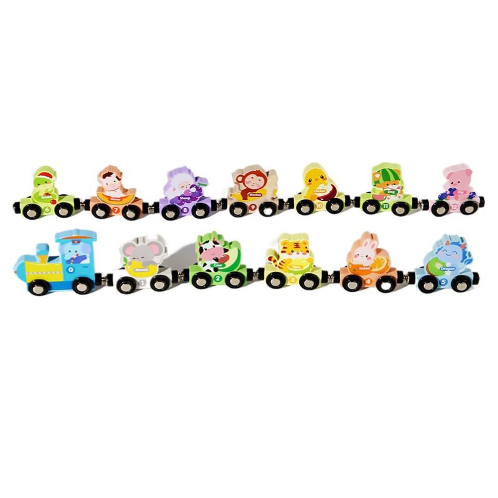Educational Magnetic Wooden Train Toys Magnetic Digital Train  Kids