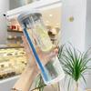 Large Capacity Plastic Straw Water Cup Creative Transparent Juice Drink Cup Portable Shock-Resistant Tea Cup Home Accessories