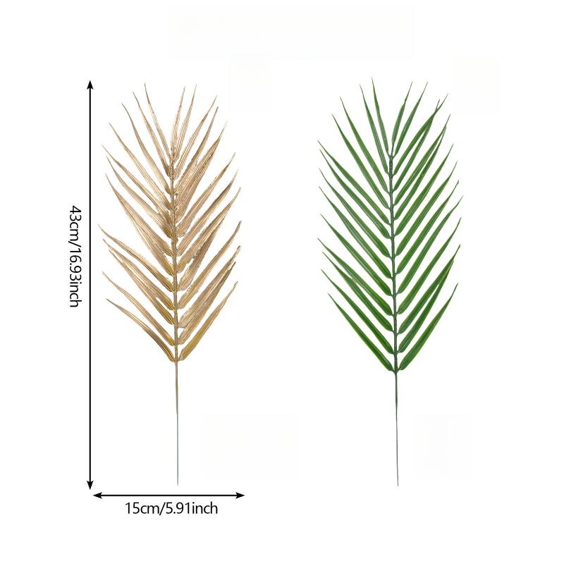 Green Fake Palm Leaf With Stems For Jungle Hawaiian Luau Party Table Decoration Wedding Birthday Themed Party Decoration Gifts Graduation,Fake Plants