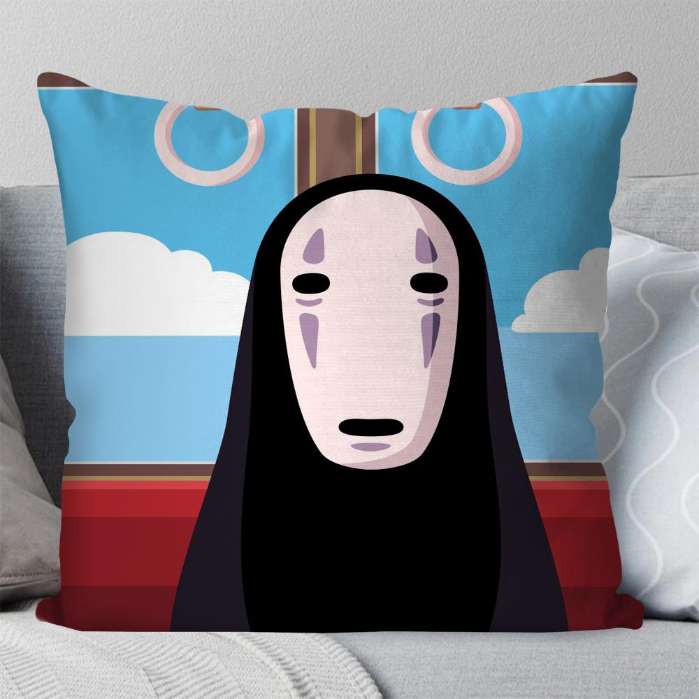 1 Stück S-Spirited A-Away Anime Film Kissenbezug Quadratisches Kissen SchlafzimmerSofaFreizeitKomfortKissenAutoWohnzimmer Heimdekoration 40X40