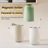 New Magnetic Toothbrush Cup Stainless Steel Sleek Minimalist Design Dual Function Rinsing/Drinking Drainage Dustproof Anti-Scale