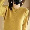 Women's Slim-Fit Round Neck Knitted Pullover, Long Sleeve, Base Layer for Spring/Autumn 2023, Non-Cashmere Top