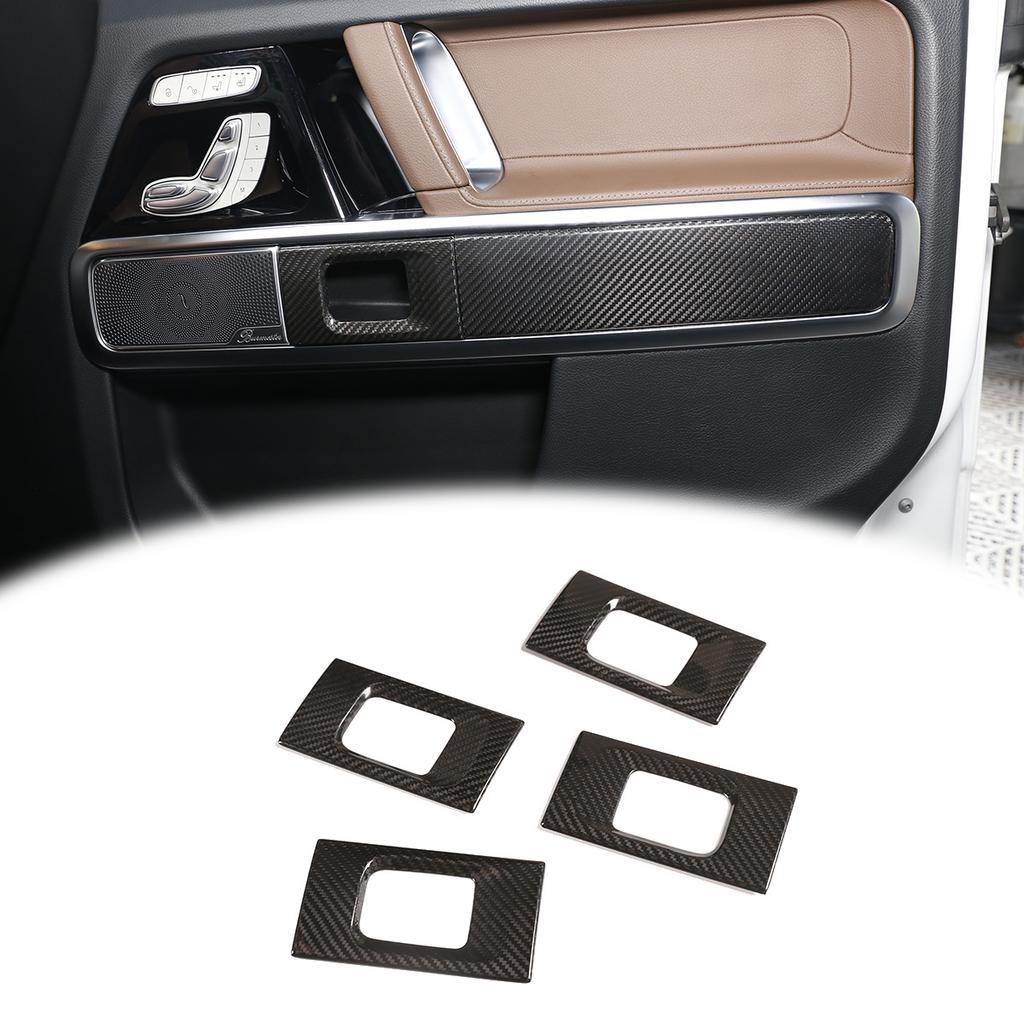 For Mercedes Benz G Class 2019-2026 W463 Real Carbon Fiber Car Door Inner Handle Bowl Frame Cover Trim Stickers Car Accessories