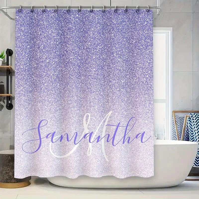 Tonnika Chen Pink Gradient Shower Curtain With Custom Text Perfect For Bathroom Decor