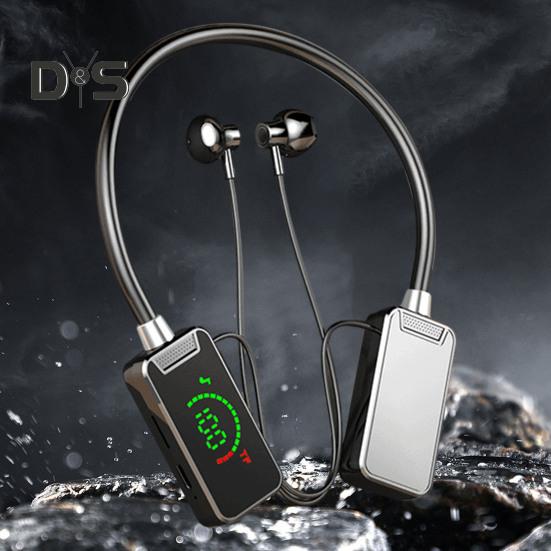 Wireless Earphone Bluetooth-compatible Hanging Neck Headset LED Display Waterproof Wireless Neckband Headphone