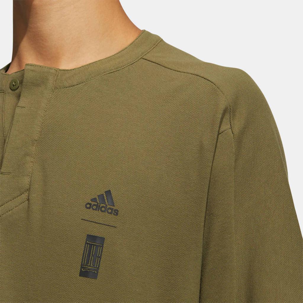 adidas Solid Color Sports Training Casual Short Sleeve T-Shirt Men Tops Olive-Green HE5173