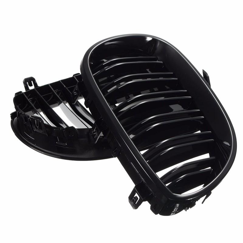 Lesklá černá přední mřížka chladiče ledvinka pro BMW E60 M5 E61 520i 545i 550i 535i 2003-2010 Řada 5 Dvojitá lišta Autopříslušenství