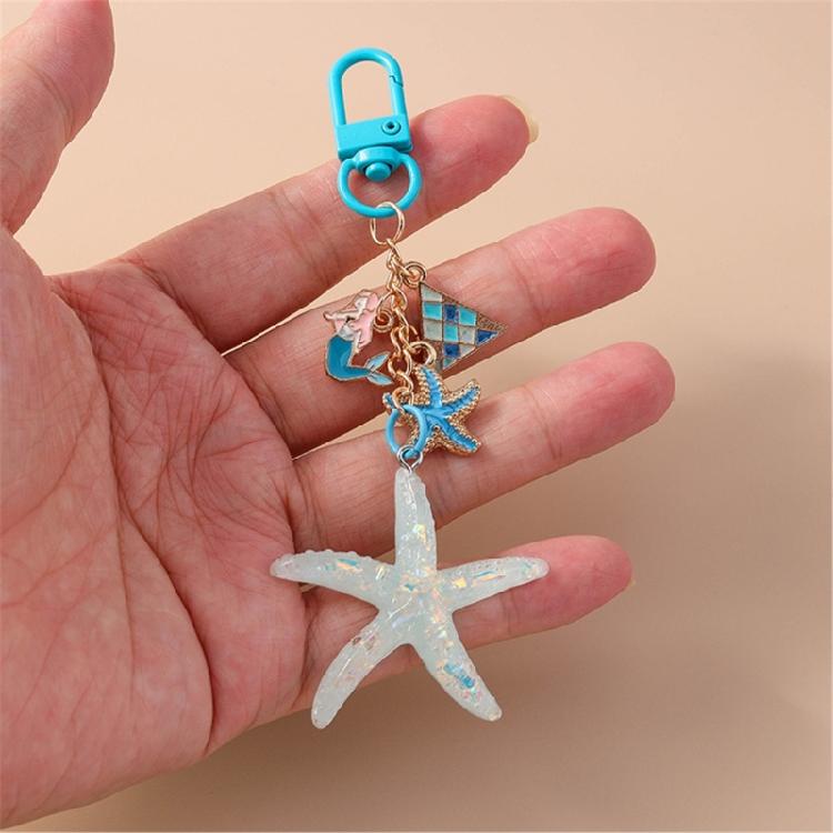 Creative Keychain Shell Car Key Rings Starfishes Key Chain Bag Charm Backpack Pendant Jewelry Accessories