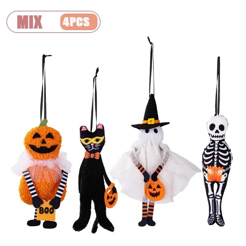 1-10PCS Halloween Hanging Decoration Pumpkin Ghost Cat Skeleton Wall Decor for Indoor Party Home Holiday Scene Arrangement