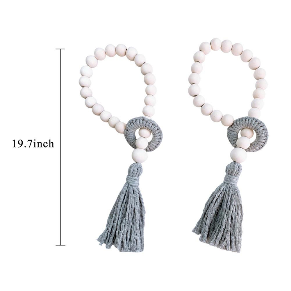 Tassel Beaded Wood Curtain Tie Suitable for Family Bohemian Lovers Wood Pastoral