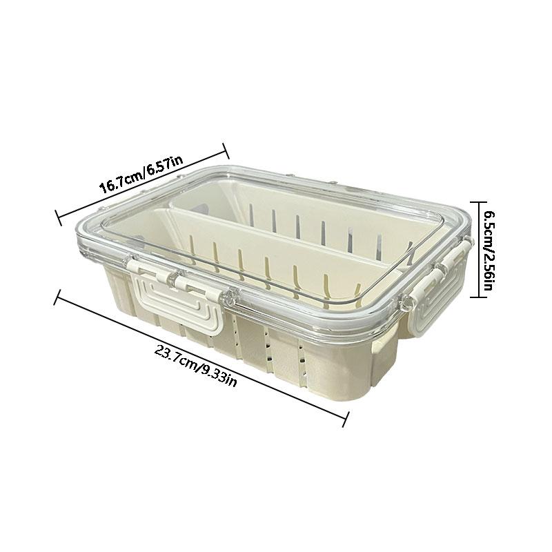 Plastic Thickened Crisper Refrigerator Storage Box Freezer Drinkable Two Compartment Crisper Food Storage Box