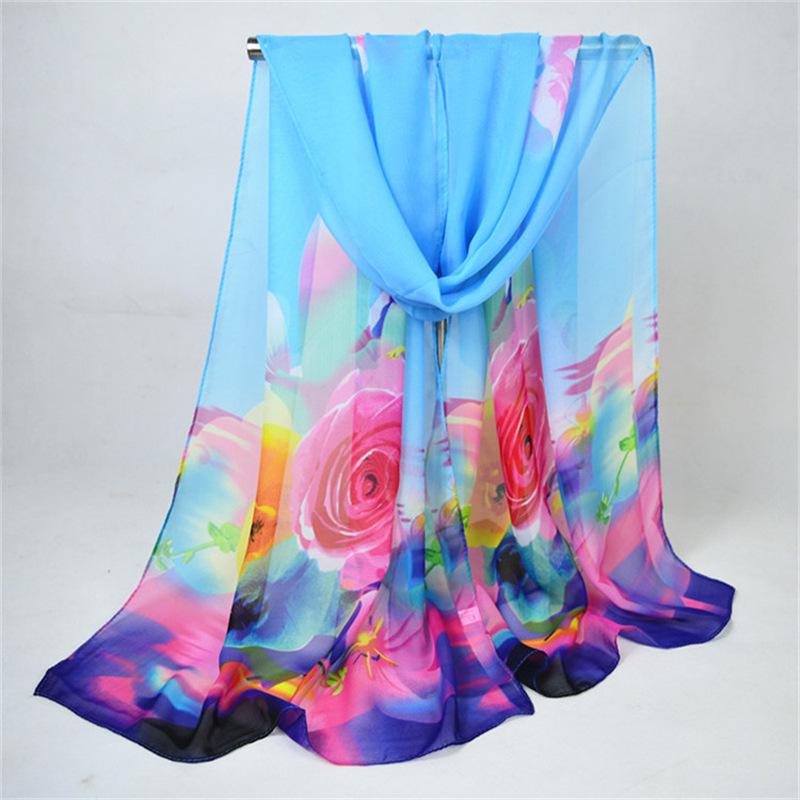 Summer Edition Scarves Female Shawls Super Long Chiffon Fabric Decorative