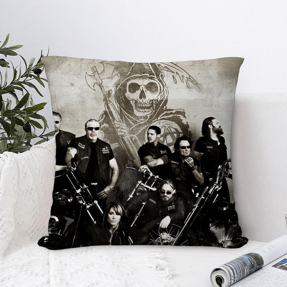 TV Sons Of A-Anarchy Kissenbezug Sofa Dekorative Wohnkultur Doppelseitiger Druck Plüsch Quadratische Überwurf-Kissenbezüge Kissen Deko Abdeckung