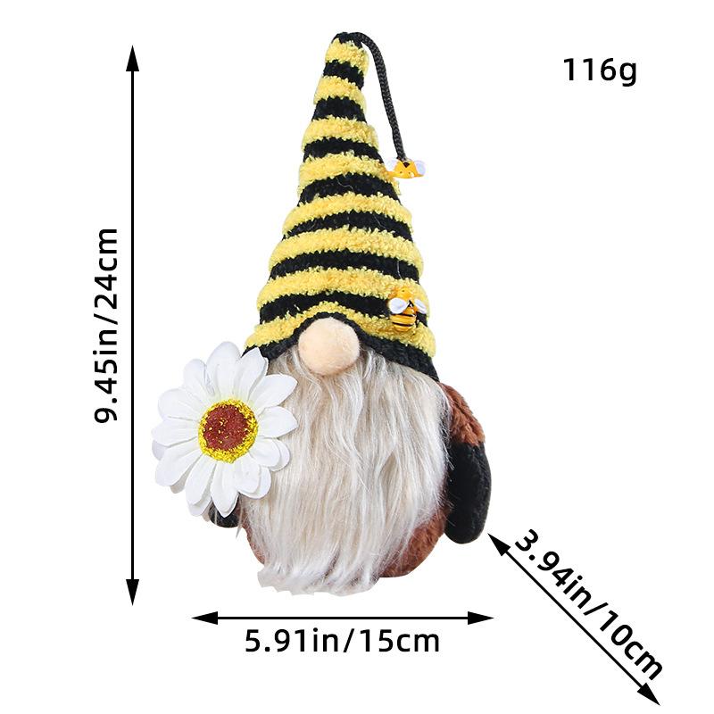 

Кукла-гном фестиваля пчел Вязаная плюшевая кукла-подсолнух Безликая кукла-бородатый старик E1-1 Men s