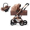 Two-Way High-View Lightweight Baby Stroller: Sit or Recline, One-Button Foldable.
