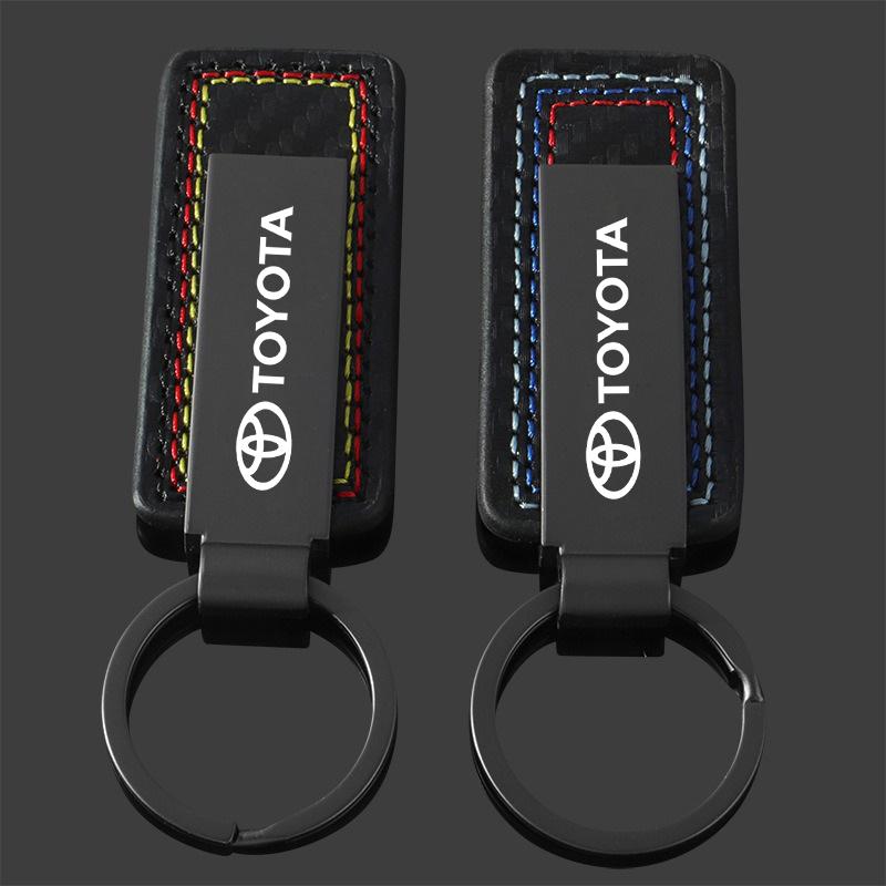 AEC2 Car 3 color Keychain Logo Key Ring Chain Pendant Gifts Auto Styling Accessories For Toyota Rav4 Yaris Hilux Prius Avensis Auris
