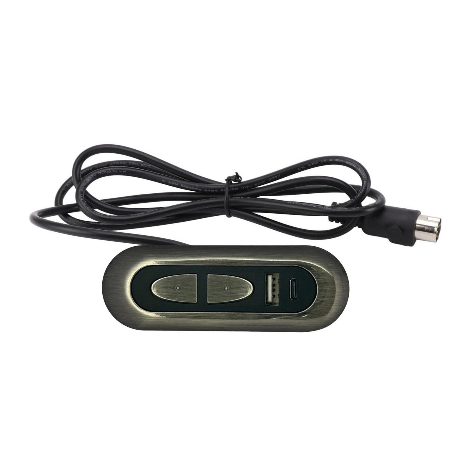 

Electric Recliner Switches 2 Button Lift Chair Control Switches with USB Charging Interface Power Recliner Controller чорний