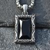 Fashion Simple Black Stone Pendant Classic Stainless Steel Personality Charm Necklace for Women Jewelry Amulet Gift