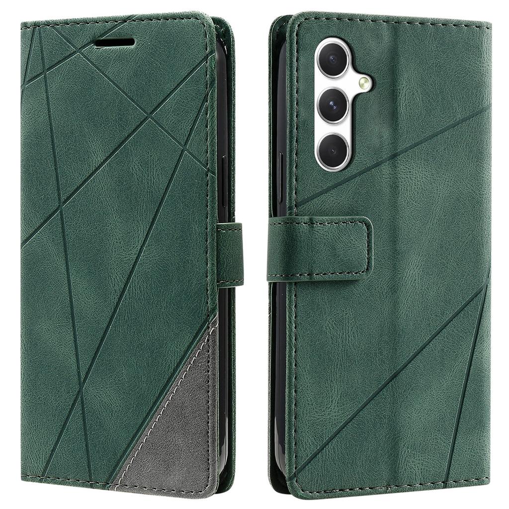 For Samsung Galaxy A56 5G Case Imprinted Lines PU Leather Splicing Wallet Phone Cover